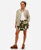 short feminino de viscose folhagens verde P