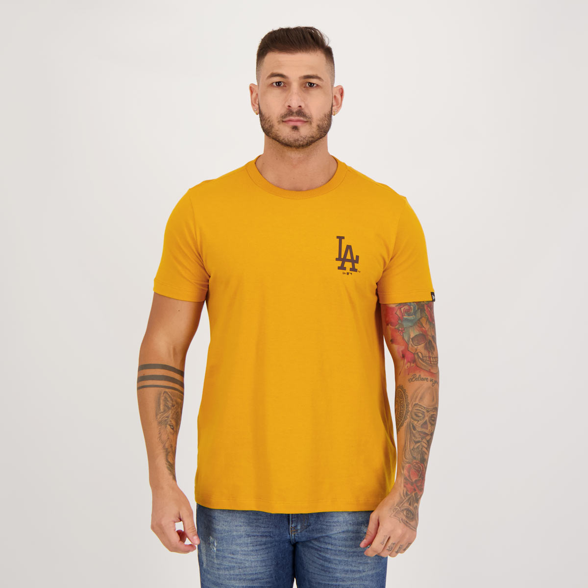 Camiseta New Era MLB Los Angeles Dodgers Classic Laranja