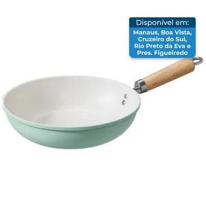 Panela Tao Cerâmica Antiaderente Fundo Plano Branco E Verde T-BI