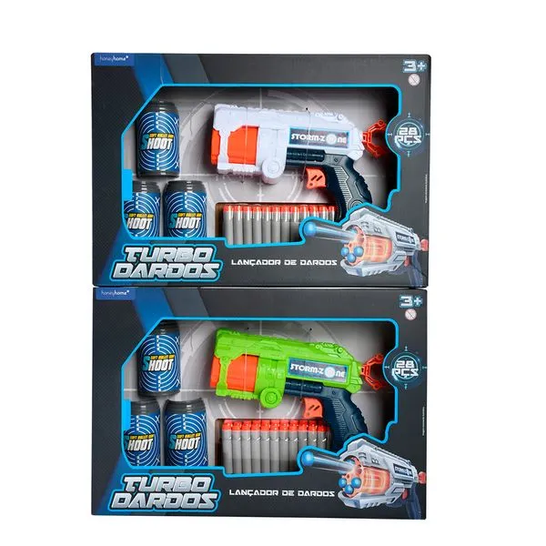 Lançador Turbo com 24 Dardos e 3 Alvos Plástico LM3215 - honeyhome