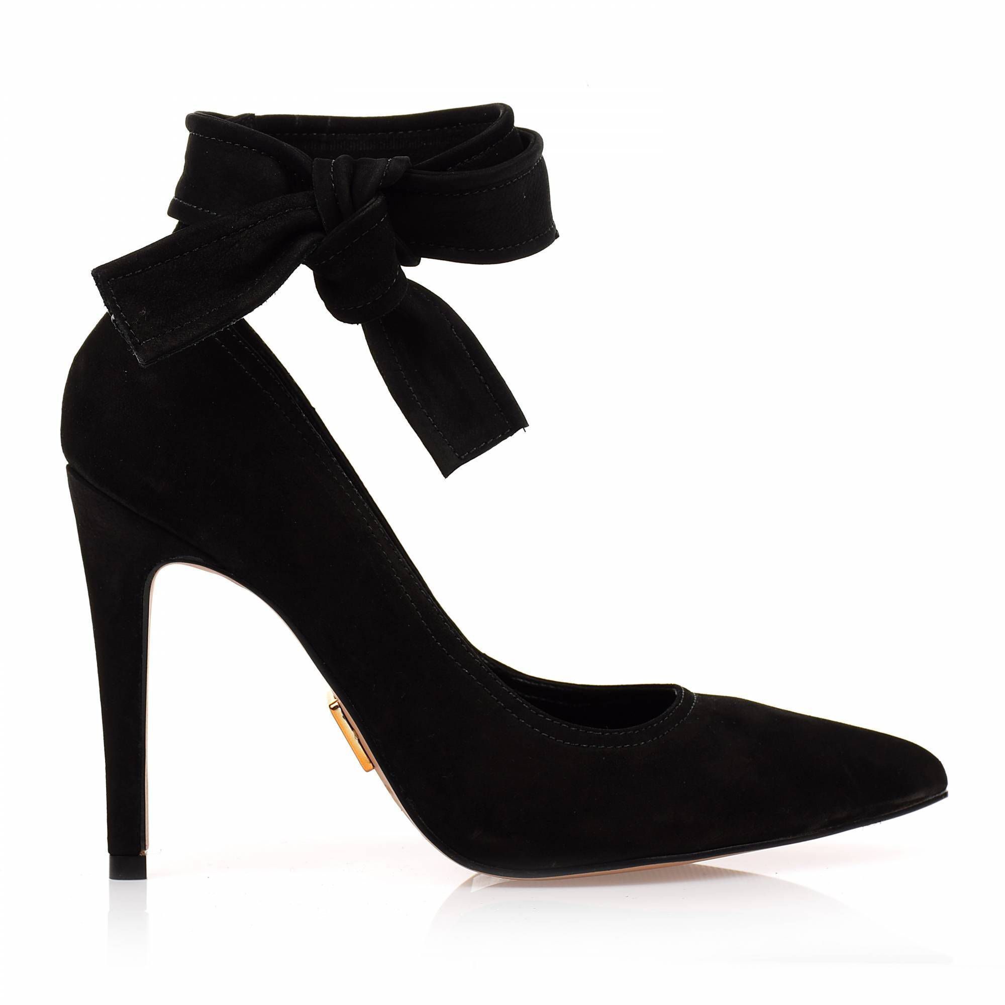 Scarpin Salto Alto Nobuck Preto