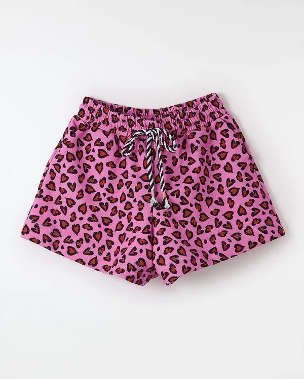 Short Moletom Carinhonça Est Carinhonca Fundo Rosa Corazon - 8