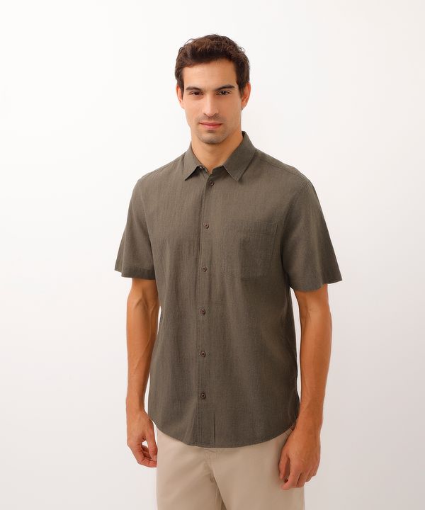 camisa de algodão manga curta com bolso verde G
