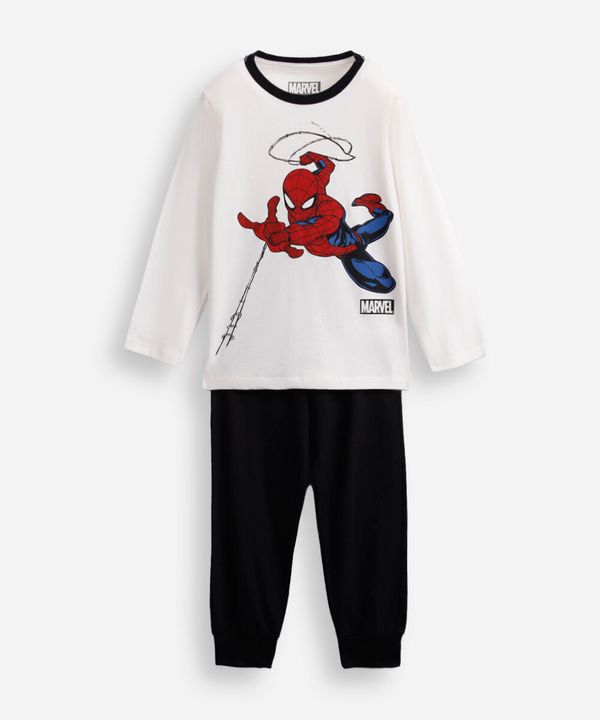 pijama infantil de algodão homem aranha off white 6