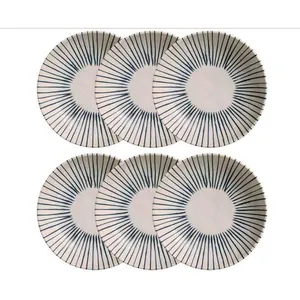Conjunto com 6 Pratos Fundos Porto Brasil Bio Elemento em Stoneware 22,5 cm Cinza
