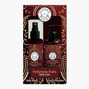 Kit Giorno Bagno Body Splash + Loção Hidratante Rose Oud Perfumaria Árabe