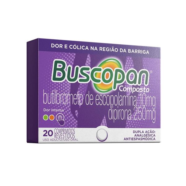 Analgésico Buscopan Composto 20 Comprimidos Revestidos Hypera Pharma BUSCOPAN COMPOSTO 20CP REV HYPERA PHARM