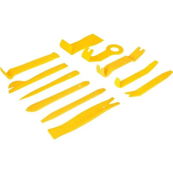 Jogo de Ferramentas para Desmontagem 11 Peças em Nylon para Veículos e Eletrônicos Amarelo Vonder Jogo de Espátulas de Nylon 11 Peças para Desmontagem Amarelo com Estojo em Lona Vonder