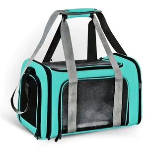 Bolsa de Transporte para Pets para Cães e Gatos em Poliéster Rosa com Ventilação 4 Lados e Segurança 1 Unidade Bolsa de Transporte para Pets para Cães e Gatos em Poliéster Rosa com Ventilação e Segurança 1