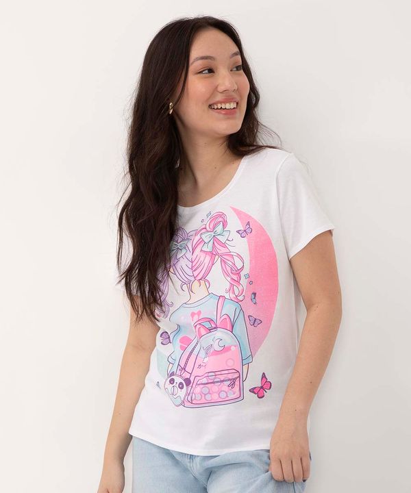 blusa juvenil manga curta menina off white 10