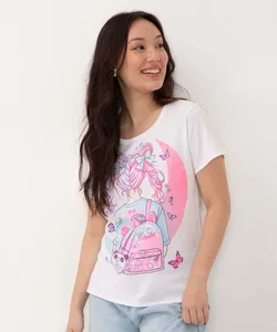 blusa juvenil manga curta menina off white 12