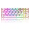 Teclado Mecânico Gamer Redragon Kumara, RGB, Switch Blue, ABNT2, Rosa e Branco Único / Rosa