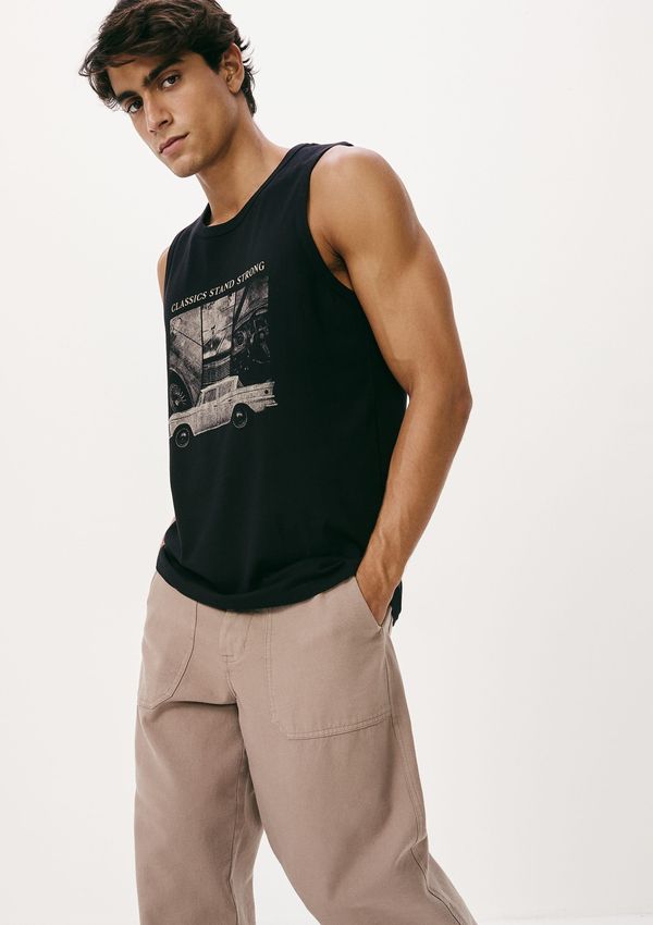 Regata Básica Masculina Regular Com Estampa - Preto XXG