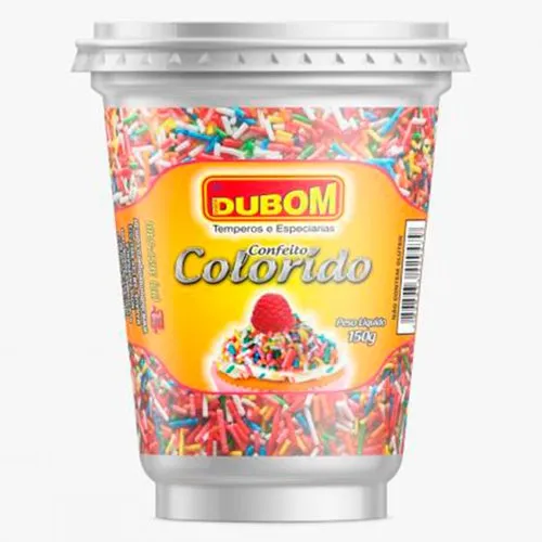 Confeito Dubom Colorido Copo 150g