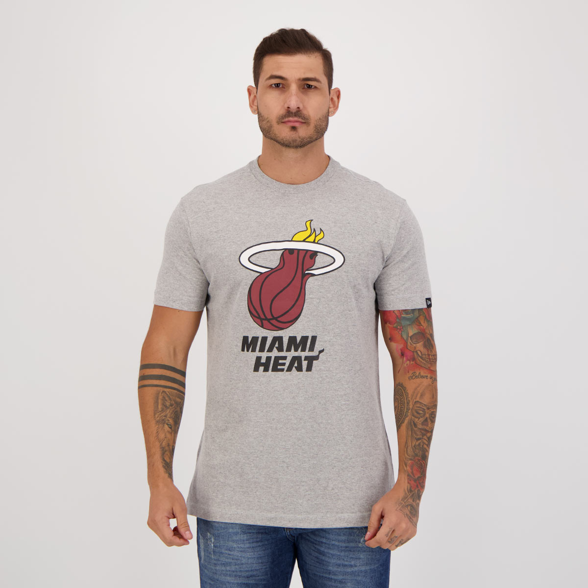 Camiseta New Era NBA Miami Heat 1988 Mescla Cinza