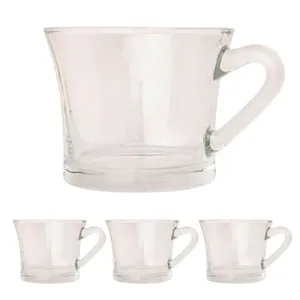 Conjunto 4 Xícaras 160ml Vidro 10,5x7,8x6,5cm F0221 - Flashgoods