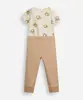 conjunto infantil de algodão ursinho bege 3-6