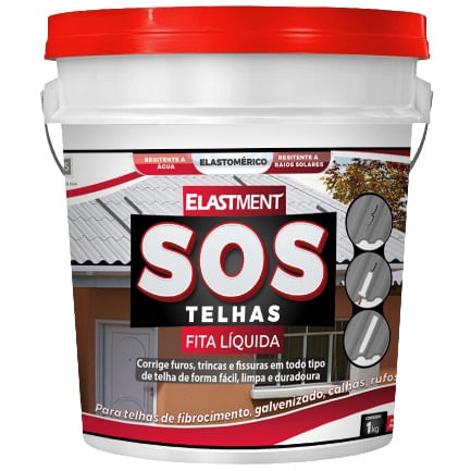 Tinta Impermeabilizante Fita Líquida Para Telhas Cerâmicas E Fibrocimento Cor Branco 3,6Kg SOS Telhas Drylevis