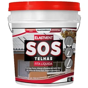Tinta Impermeabilizante Fita Líquida Para Telhas Cerâmicas E Fibrocimento Cor Branco 3,6Kg SOS Telhas Drylevis
