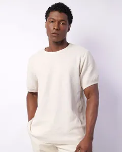 Camiseta Masculina Tricô Manga Curta Off White GG