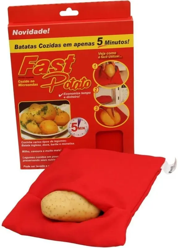 Saco Bolsa Para Assar Batata Fast Potato Nai BR Vermelho