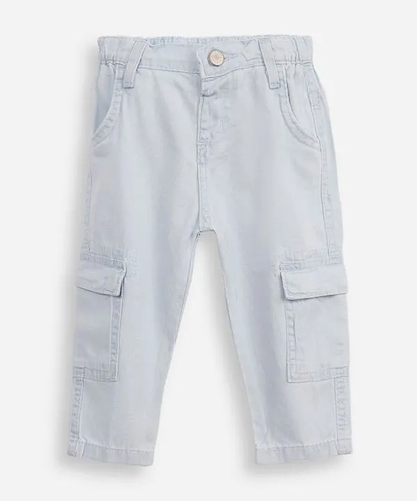 calça cargo infantil de sarja azul 1