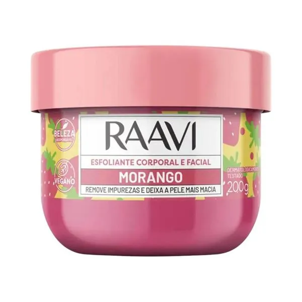 Esfoliante Facial Corporal Raavi Morango 200g (MP)