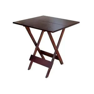 Mesa Para Pizzaria Dobravel De Madeira 70x70 - Imbuia - Marrom