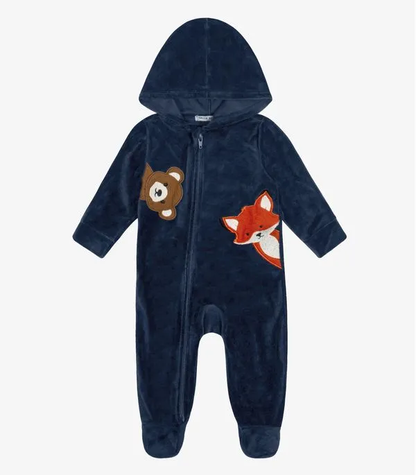 Macacão Infantil Com Capuz em Plush Trick Nick Azul P