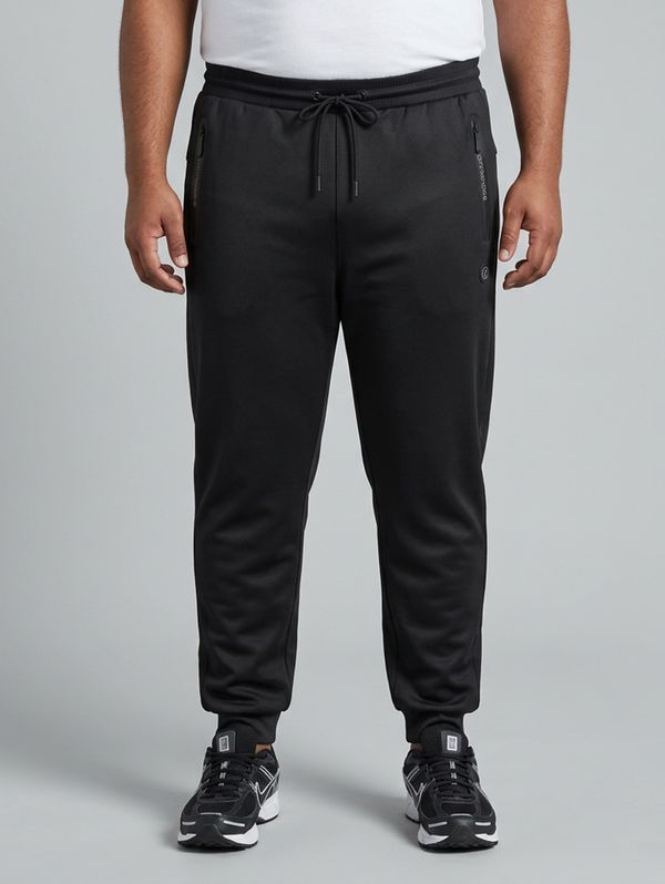 Calça Esportiva Bolso Zíper Plus Size Masculina PRETO G2