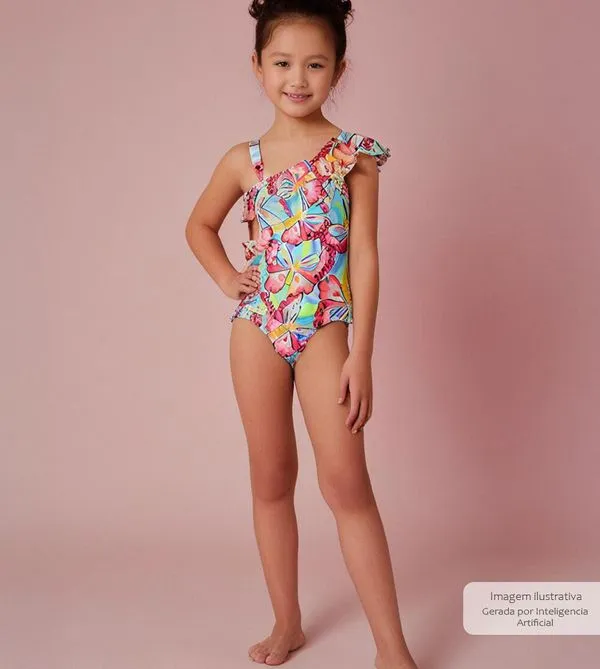 Maiô Borboleta Laranja - 2359 De 4 a 8 anos Laranja - 8