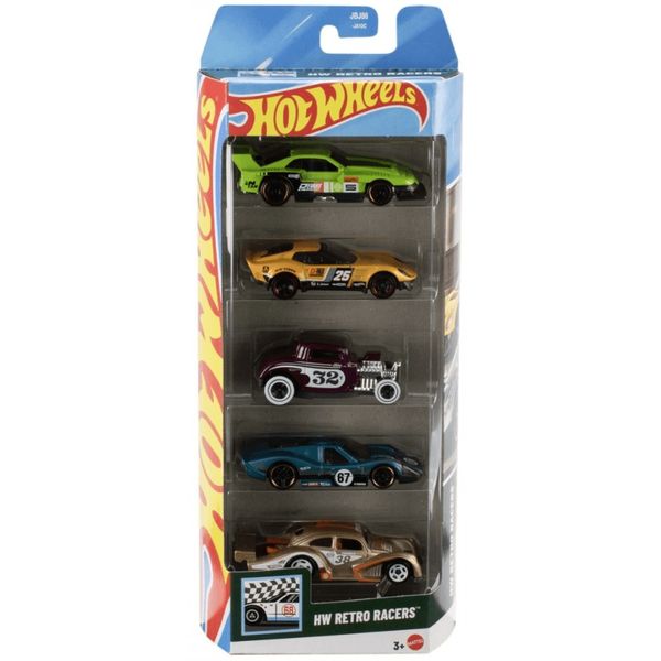 Carrinhos Hot Wheels Retro Racers HTV50 c/ 5 Carros - Mattel