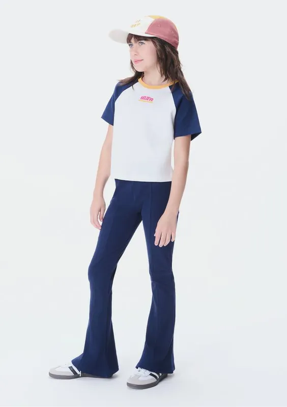 Calça Infantil Menina Flare - Azul 016