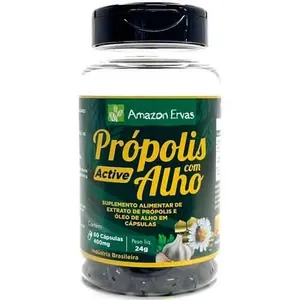 Propolis Com Alho 400mg 60 Cápsulas Amazon Ervas
