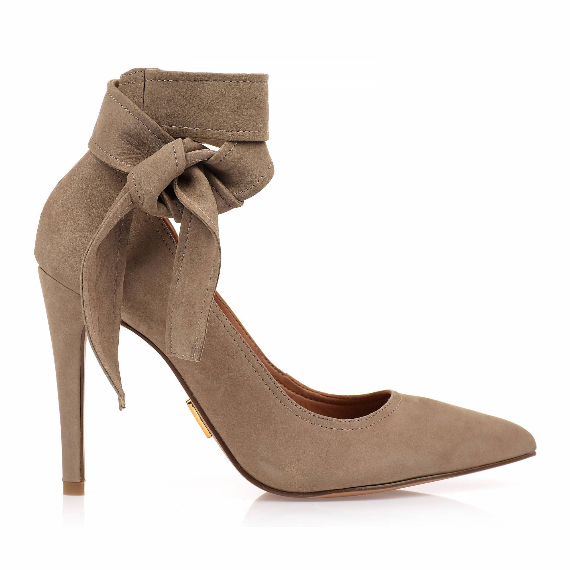 Scarpin Salto Alto Nobuck Ocre