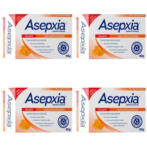 Kit c/4 Sabonetes Asepxia Barra 80g Enxofre