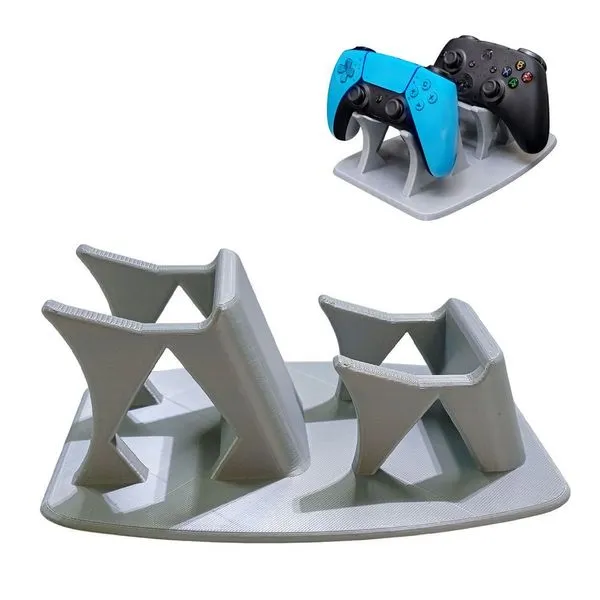Suporte Duplo para Controle de Videogame Leva Pro Pet Universal Compacto Organizador Gamer Cinza Suporte Duplo Controle Videogame Leva Pro Pet Universal Gamer Cinza