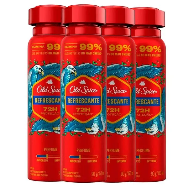 Kit Desodorante Aerossol Old Spice Refrescante 150ml - 4 unidades Kit Desodorante Aerosol Old Spice Refrescante 150ml - 4 unidades