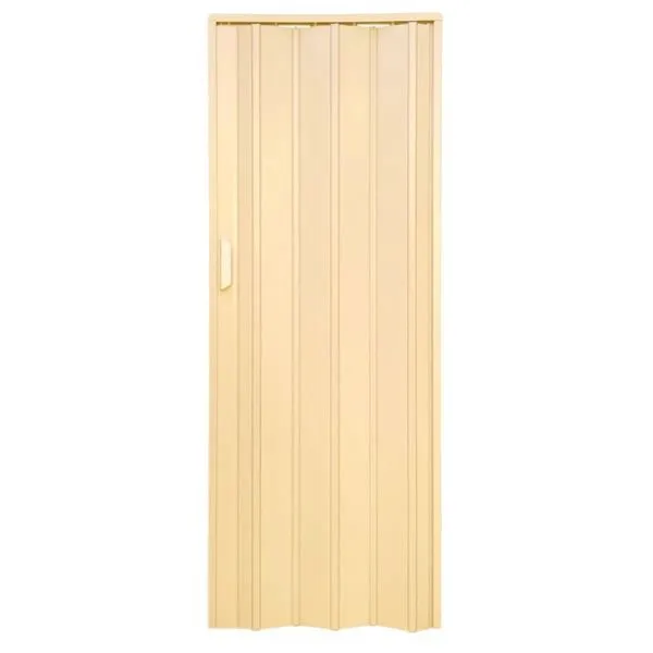 Porta Sanfonada 1748 de Abrir Deslizante em PVC 210x105cm para Divisória Bege Bariri PVC Porta Sanfonada 1748 em PVC 210x105cm para Ambientes Compactos Bege Bariri PVC