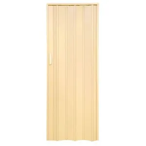 Porta Sanfonada 1748 de Abrir Deslizante em PVC 210x105cm para Divisória Bege Bariri PVC Porta Sanfonada 1748 em PVC 210x105cm para Ambientes Compactos Bege Bariri PVC