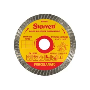 Disco De Corte Diamantado Turbo 110x20mm Para Porcelanato Starrett Ddp110