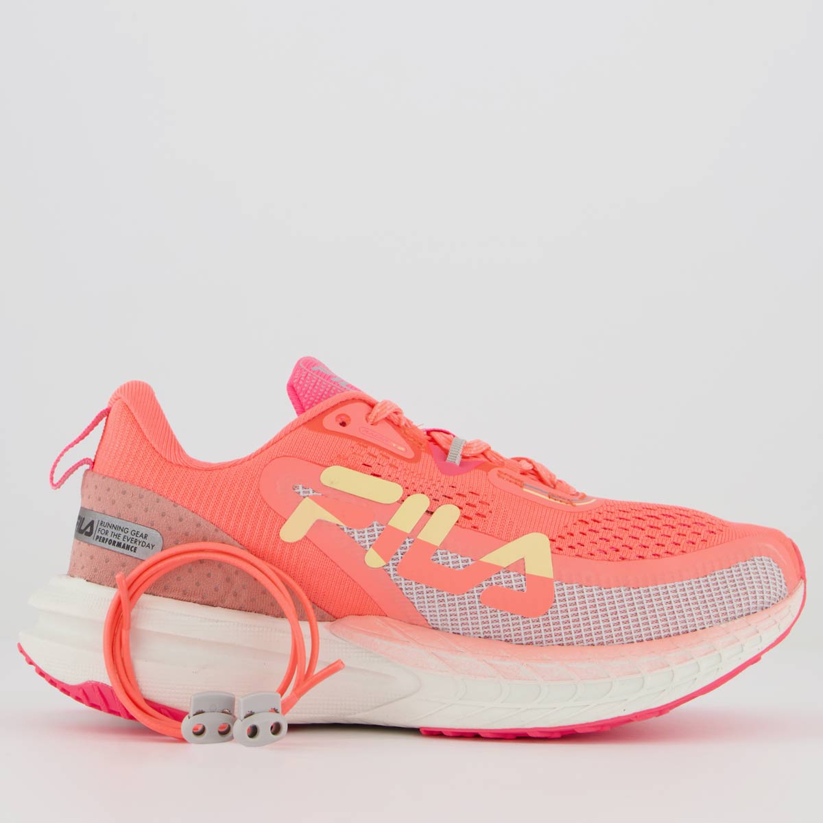 Tenis Fila Racer T2 Feminino Salmão e Amarelo
