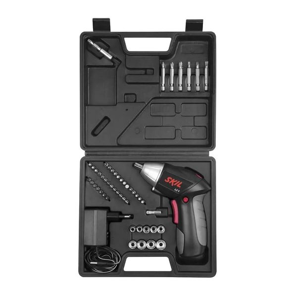 Parafusadeira Skil 2248 4,8V 220V com Jogo de 51 Acessórios Preta