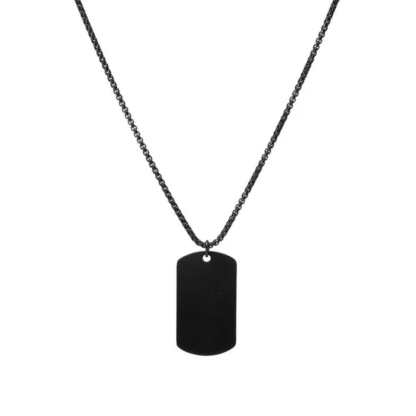 Colar Haring de Aço Preto Personalizável Preta 60