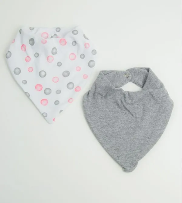 Babador Bandana Bolinhas Rosa com 2 unidades Rosa