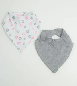 Babador Bandana Bolinhas Rosa com 2 unidades Rosa