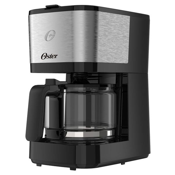 Cafeteira 19 Xicaras Oster Inox Compacta OCAF300 Preta com Prata 220V