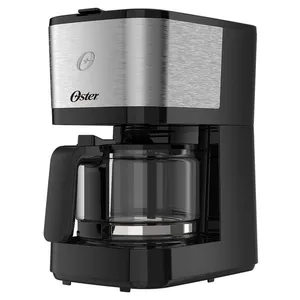 Cafeteira 19 Xicaras Oster Inox Compacta OCAF300 Preta com Prata 220V