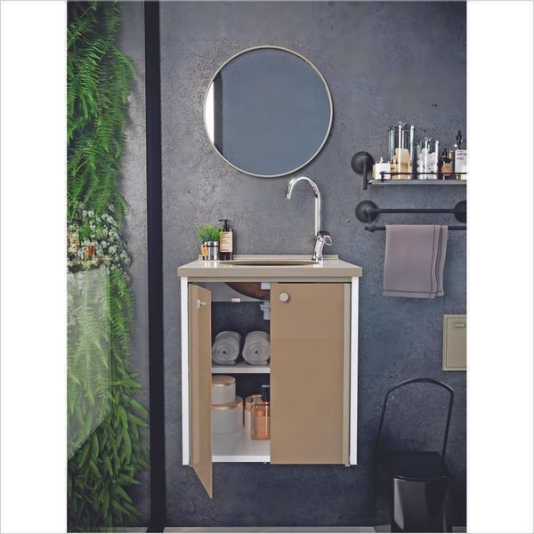Espelho Redondo Perfil 480Mm Champagne Crismetal