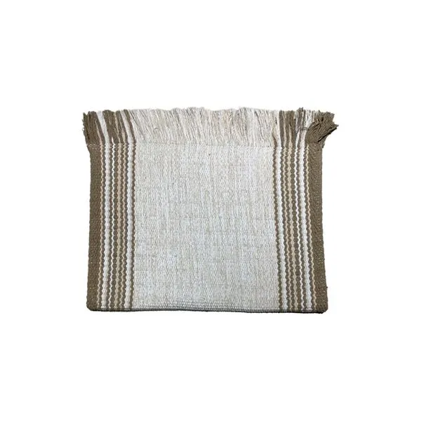 Tapete Sala Ambiente 100% Algodão Marrom E Branco 100x140cm LM3130AMB - honeyhome